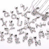 Wholesale Jewelry Heart English Letter Pendant Necklace Copper Inlaid Colorful Zircon Electroplated
