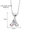 Wholesale Jewelry Heart English Letter Pendant Necklace Copper Inlaid Colorful Zircon Electroplated