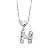 Wholesale Jewelry Heart English Letter Pendant Necklace Copper Inlaid Colorful Zircon Electroplated
