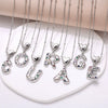 Wholesale Jewelry Heart English Letter Pendant Necklace Copper Inlaid Colorful Zircon Electroplated