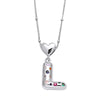 Wholesale Jewelry Heart English Letter Pendant Necklace Copper Inlaid Colorful Zircon Electroplated