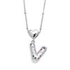 Wholesale Jewelry Heart English Letter Pendant Necklace Copper Inlaid Colorful Zircon Electroplated