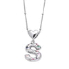 Wholesale Jewelry Heart English Letter Pendant Necklace Copper Inlaid Colorful Zircon Electroplated