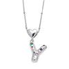 Wholesale Jewelry Heart English Letter Pendant Necklace Copper Inlaid Colorful Zircon Electroplated