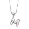 Wholesale Jewelry Heart English Letter Pendant Necklace Copper Inlaid Colorful Zircon Electroplated