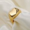 Wholesale Jewelry Heart Geometric Brass Real Gold Plated Zircon Ring Bracelet For Women