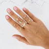 Wholesale Jewelry Heart Geometric Brass Real Gold Plated Zircon Ring Bracelet For Women