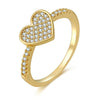 Wholesale Jewelry Heart Geometric Brass Real Gold Plated Zircon Ring Bracelet For Women