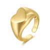 Wholesale Jewelry Heart Geometric Brass Real Gold Plated Zircon Ring Bracelet For Women