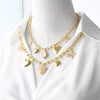 Wholesale Jewelry Heart Pearl Butterfly Pendant Copper Goldplated Necklace Bracelet Set For Women Geometric Minimalist Style