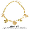 Wholesale Jewelry Heart Pearl Butterfly Pendant Copper Goldplated Necklace Bracelet Set For Women Geometric Minimalist Style