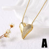 Wholesale Jewelry Heart Pendant Copper Real Gold Plated Necklace