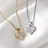 Wholesale Jewelry Heart Pendant Necklace Women's Gold Plated Copper Zircon With Geometric Design And Electroplating Process