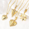 Wholesale Jewelry Heart Shape Copper Gold Plated Pendant O Chain Necklace For Women