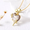 Wholesale Jewelry Heart Shape Copper Pendant Necklace Gold Plated O Chain
