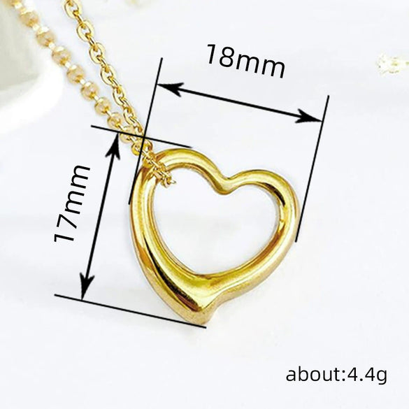 Wholesale Jewelry Heart Shape Mixed Gemstone Inlay Copper O Chain Electroplated Necklace For Women