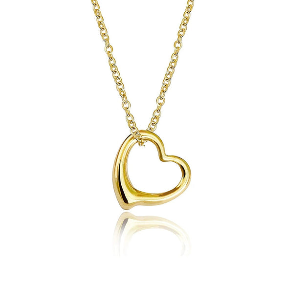 Wholesale Jewelry Heart Shape Mixed Gemstone Inlay Copper O Chain Electroplated Necklace For Women