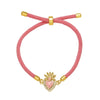 Wholesale Jewelry Heart Shaped Colorful Adjustable Copper Goldplated Bracelet