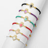Wholesale Jewelry Heart Shaped Colorful Adjustable Copper Goldplated Bracelet