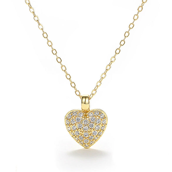 Wholesale Jewelry Heart Shaped Copper Mixed Gemstone Inlay Zirconia Necklace And Earrings Set For Women
