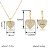 Wholesale Jewelry Heart Shaped Copper Mixed Gemstone Inlay Zirconia Necklace And Earrings Set For Women