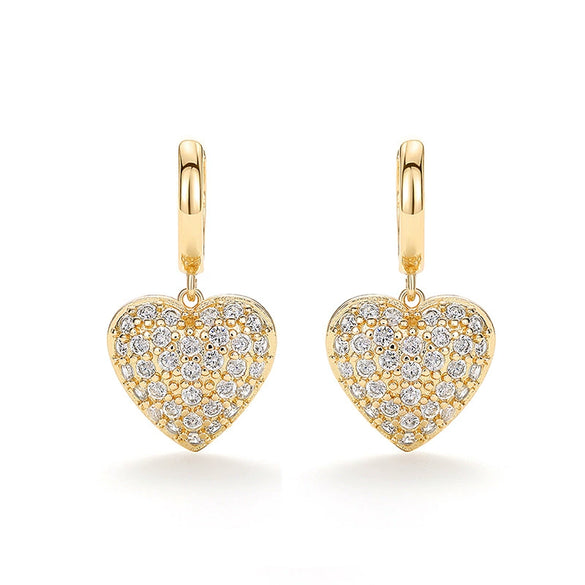 Wholesale Jewelry Heart Shaped Copper Mixed Gemstone Inlay Zirconia Necklace And Earrings Set For Women