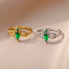 Wholesale Jewelry Heart Shaped Copper Ring With Geometric Style And Electroplating Process