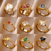 Wholesale Jewelry Heart Shaped Copper Ring With Geometric Style And Electroplating Process