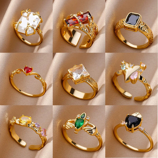 Wholesale Jewelry Heart Shaped Copper Ring With Geometric Style And Electroplating Process