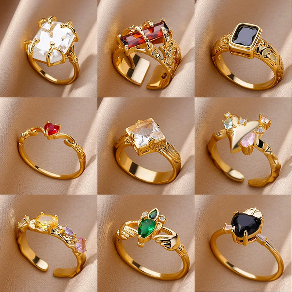 Wholesale Jewelry Heart Shaped Copper Ring With Geometric Style And Electroplating Process