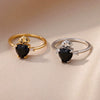 Wholesale Jewelry Heart Shaped Copper Ring With Geometric Style And Electroplating Process