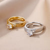 Wholesale Jewelry Heart Shaped Copper Ring With Geometric Style And Electroplating Process