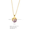 Wholesale Jewelry Heart Shaped Stainless Steel Crystal Clavicle Chain With Zircon And Fruit Food Style Electroplated
