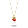 Wholesale Jewelry Heart Shaped Stainless Steel Crystal Clavicle Chain With Zircon And Fruit Food Style Electroplated