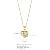 Wholesale Jewelry Heart Shaped Stainless Steel Crystal Clavicle Chain With Zircon And Fruit Food Style Electroplated