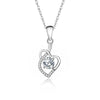 Wholesale Jewelry Heart Shaped Sterling Silver Mosan Diamond Pendant Necklace For Women