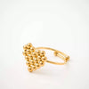 Wholesale Jewelry Heart Shaped Titanium Steel Ring Light Luxury Style With Electroplating And Steel Ball Stitching