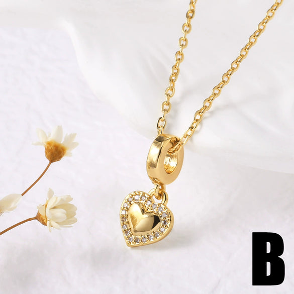 Wholesale Jewelry Heartshaped Copper Geometric Airplane Pendant Necklace With Electroplating
