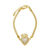 Wholesale Jewelry Heartshaped Copper Goldplated Bracelet For Unisex