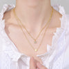 Wholesale Jewelry Heartshaped Letter Doublelayer Sterling Silver Necklace Women's Fashion Allmatch Collarbone Chain
