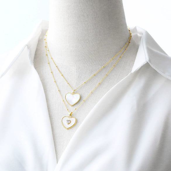 Wholesale Jewelry Heartshaped Pendant Copper Ochain Necklace Electroplating