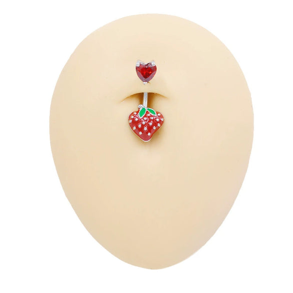 Wholesale Jewelry Heartshaped Strawberry Navel Fruit Cherry Navel Style Alloy