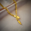 Wholesale Jewelry Heavy Metal Snake Head Tail Titanium Steel Electroplated Geometric Pattern Necklace For Women