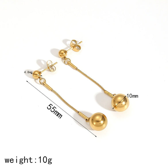 Wholesale Jewelry High Sense Geometric Stainless Steel And Titanium Steel Earrings And Necklace Set With Electroplating And Ochain