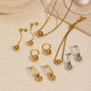 Wholesale Jewelry High Sense Geometric Stainless Steel And Titanium Steel Earrings And Necklace Set With Electroplating And Ochain