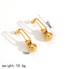 Wholesale Jewelry High Sense Geometric Stainless Steel And Titanium Steel Earrings And Necklace Set With Electroplating And Ochain