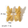 Wholesale Jewelry High Sense Niche Exaggerated Pearl Stainless Steel Geometric Butterfly Wings Electroplated Earrings For Ladies