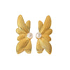 Wholesale Jewelry High Sense Niche Exaggerated Pearl Stainless Steel Geometric Butterfly Wings Electroplated Earrings For Ladies