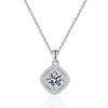 Wholesale Jewelry Highend Geometric Sugar Cube Sterling Silver Necklace With Diamonds