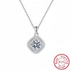 Wholesale Jewelry Highend Geometric Sugar Cube Sterling Silver Necklace With Diamonds